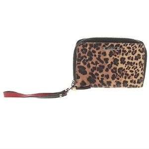 STELLA & DOT Leopard Wristlet Wallet EUC